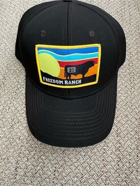 Freedom Ranch Patch Black Trucker Hat Adjustable NEW